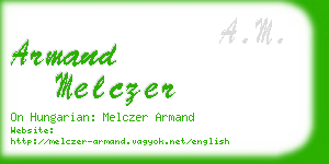 armand melczer business card